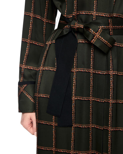 Check Shirt Dress - Khaki