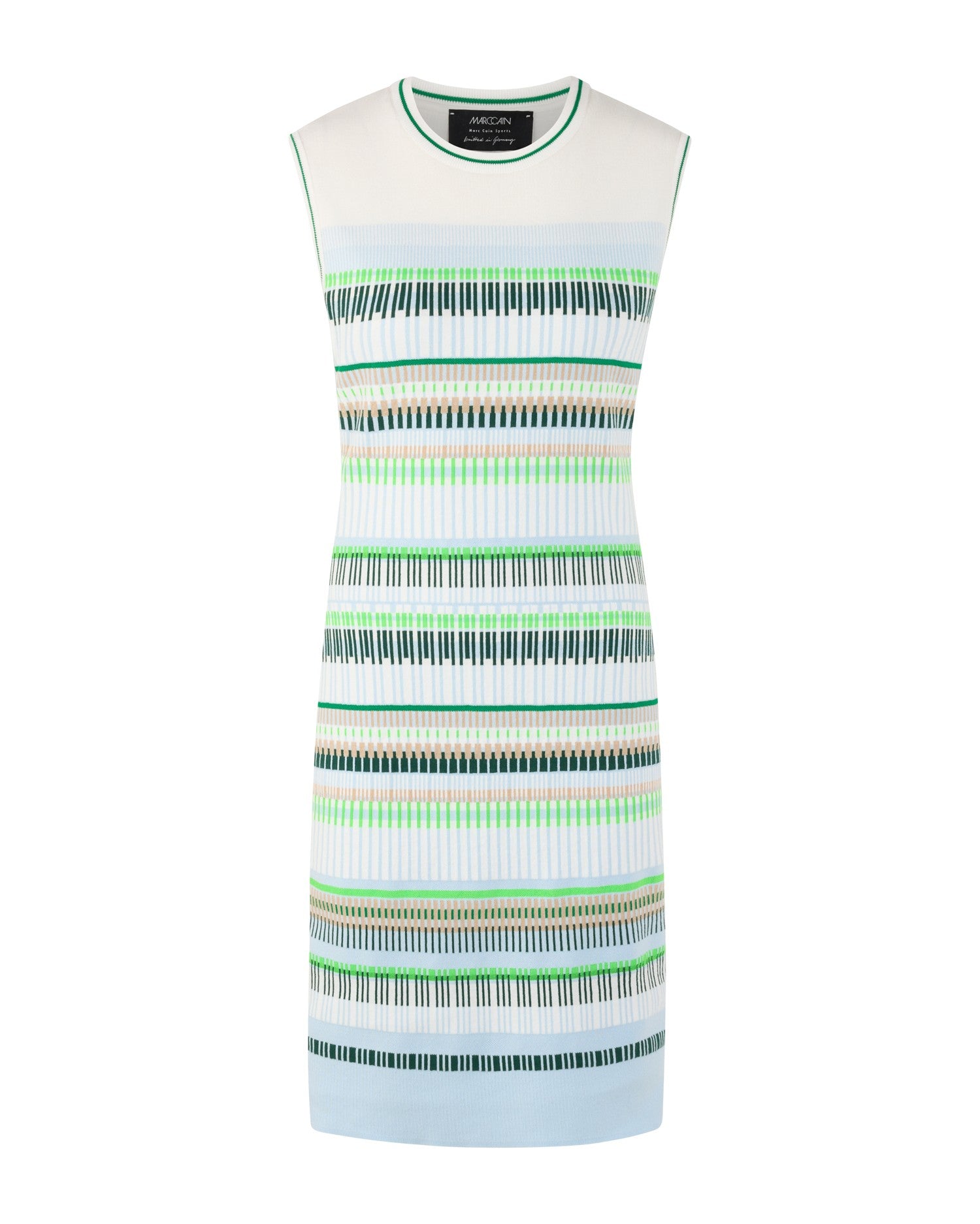 Knitted Sleeveless Dress - Green Multi