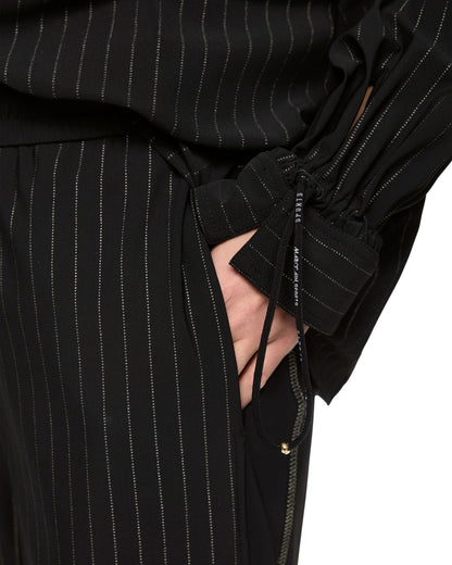 Relaxed Stripe Trouser - Black