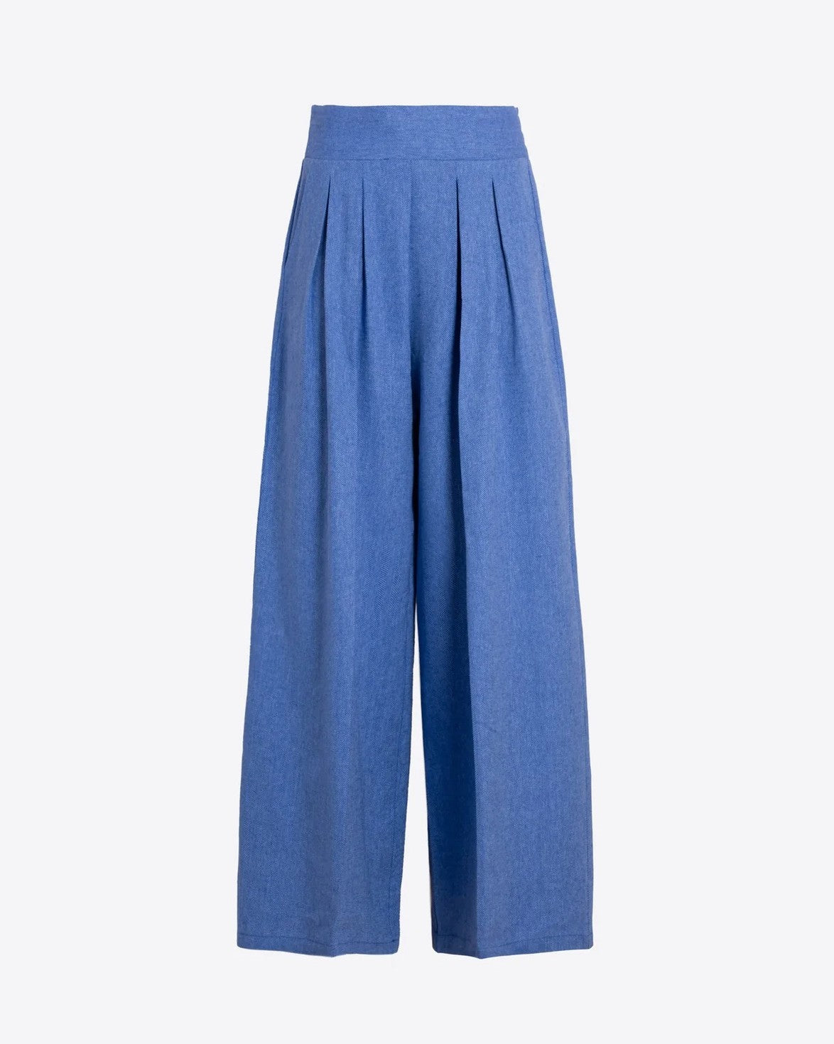 Marian Pleat Front Trousers - Blue