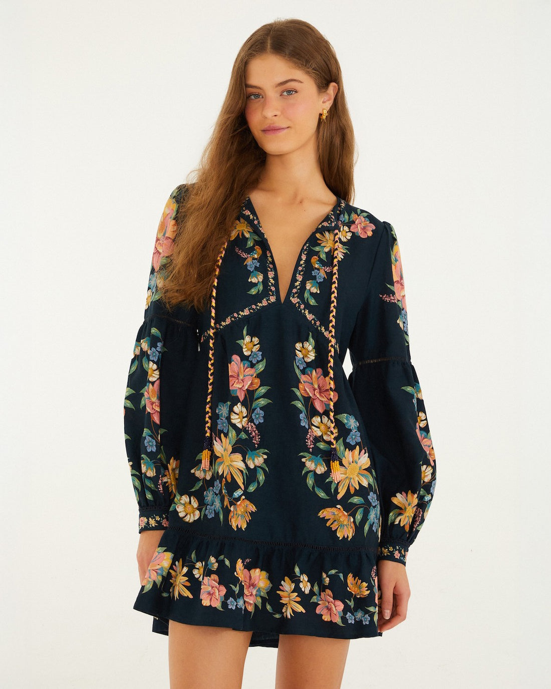 Floral Mini Dress - Maira Floral Dark Blue