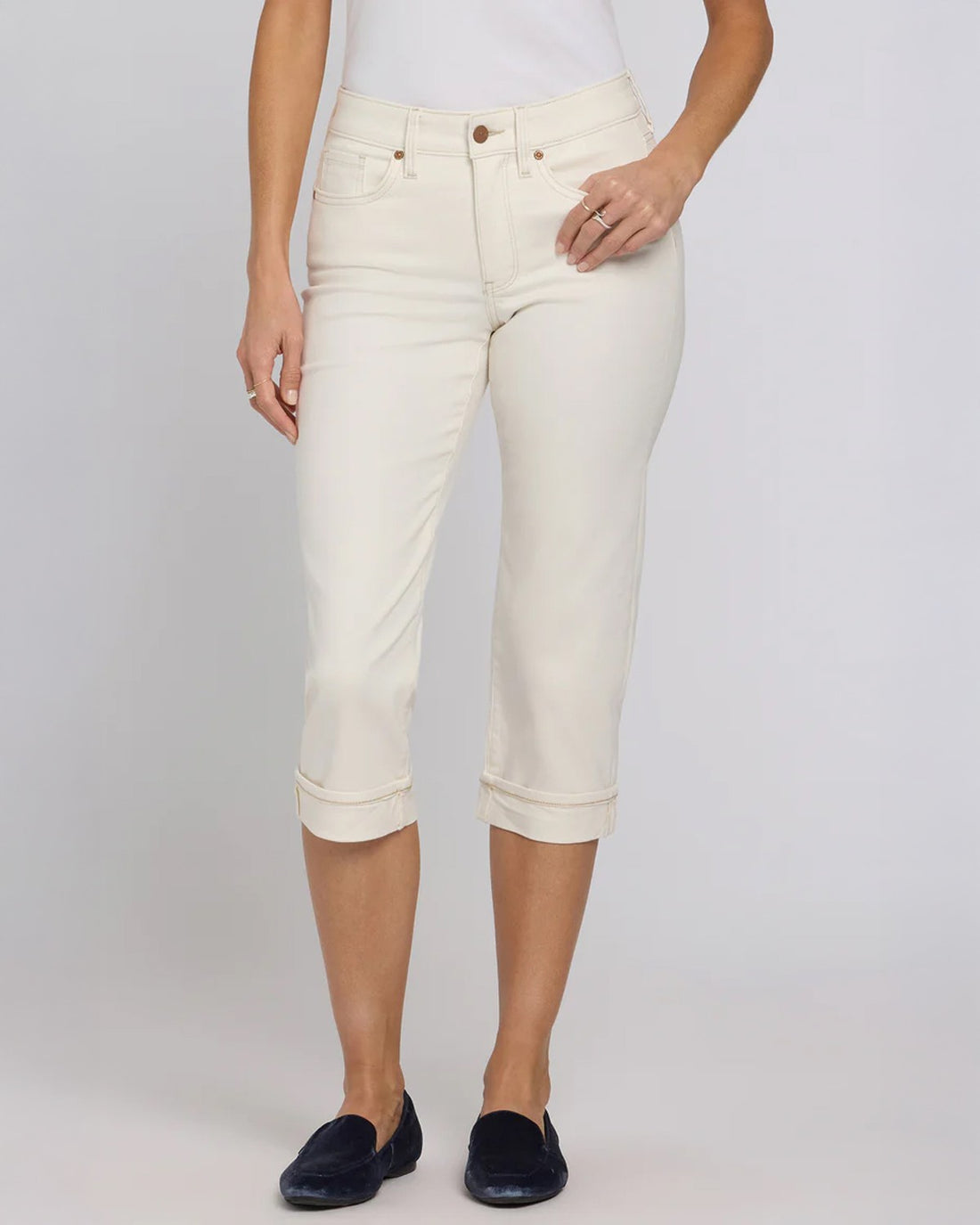 Marilyn Crop Cuff Jeans - Vintage White