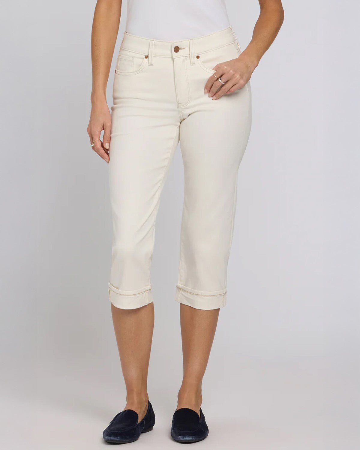 Marilyn Crop Cuff Jeans - Vintage White