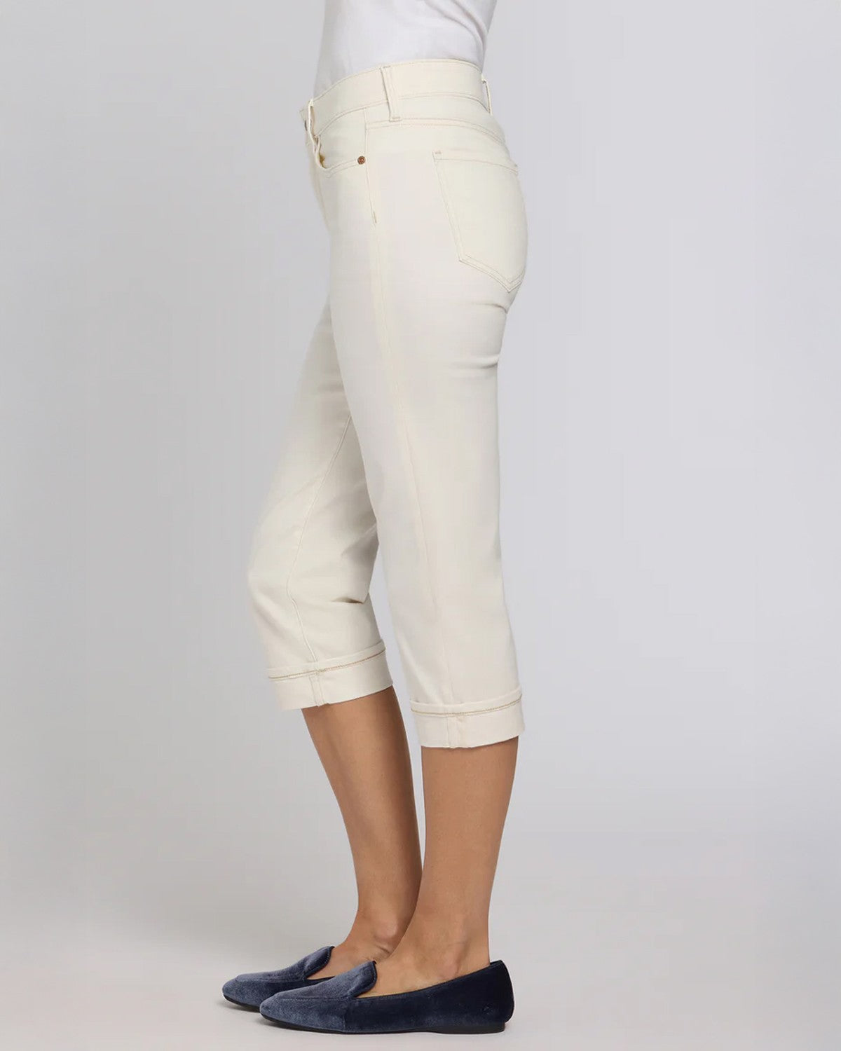 Marilyn Crop Cuff Jeans - Vintage White