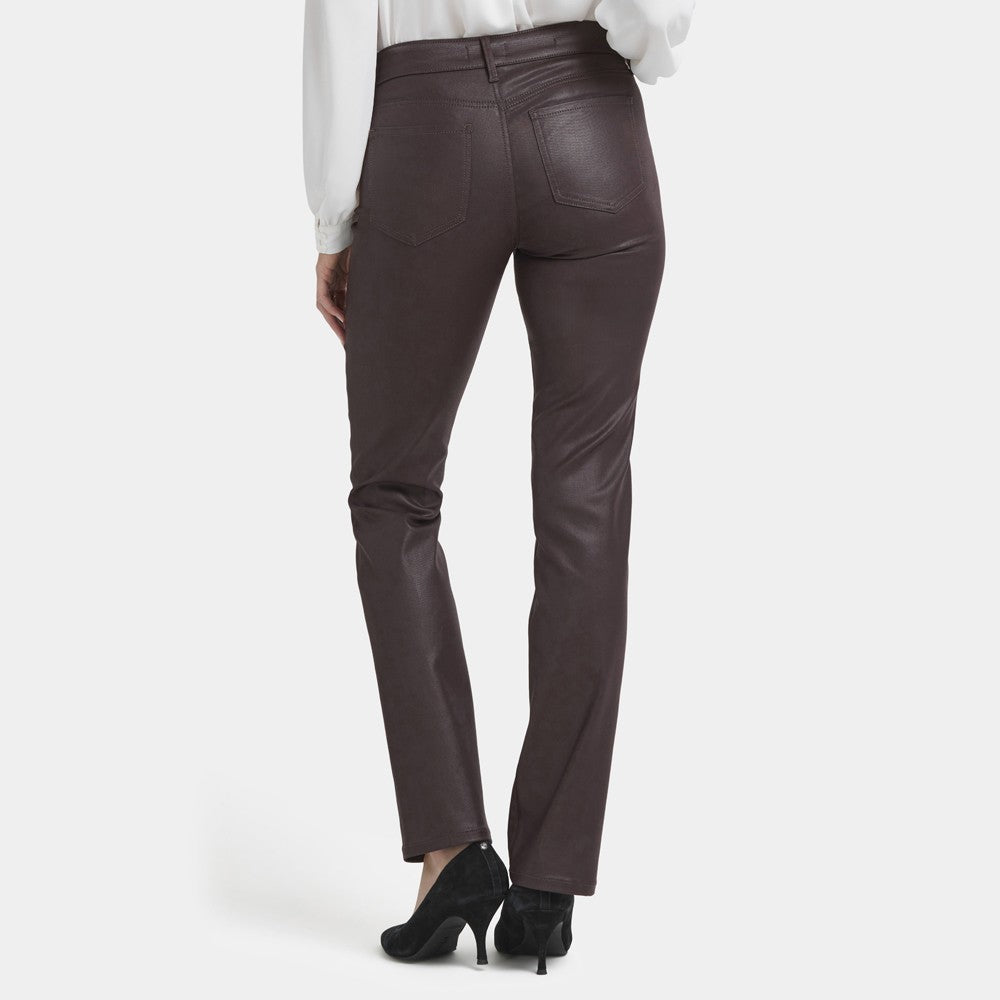 Marilyn Straight Coated Trousers - Cordovan Coated