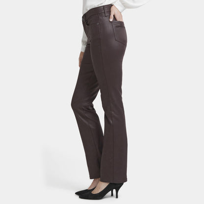 Marilyn Straight Coated Trousers - Cordovan Coated