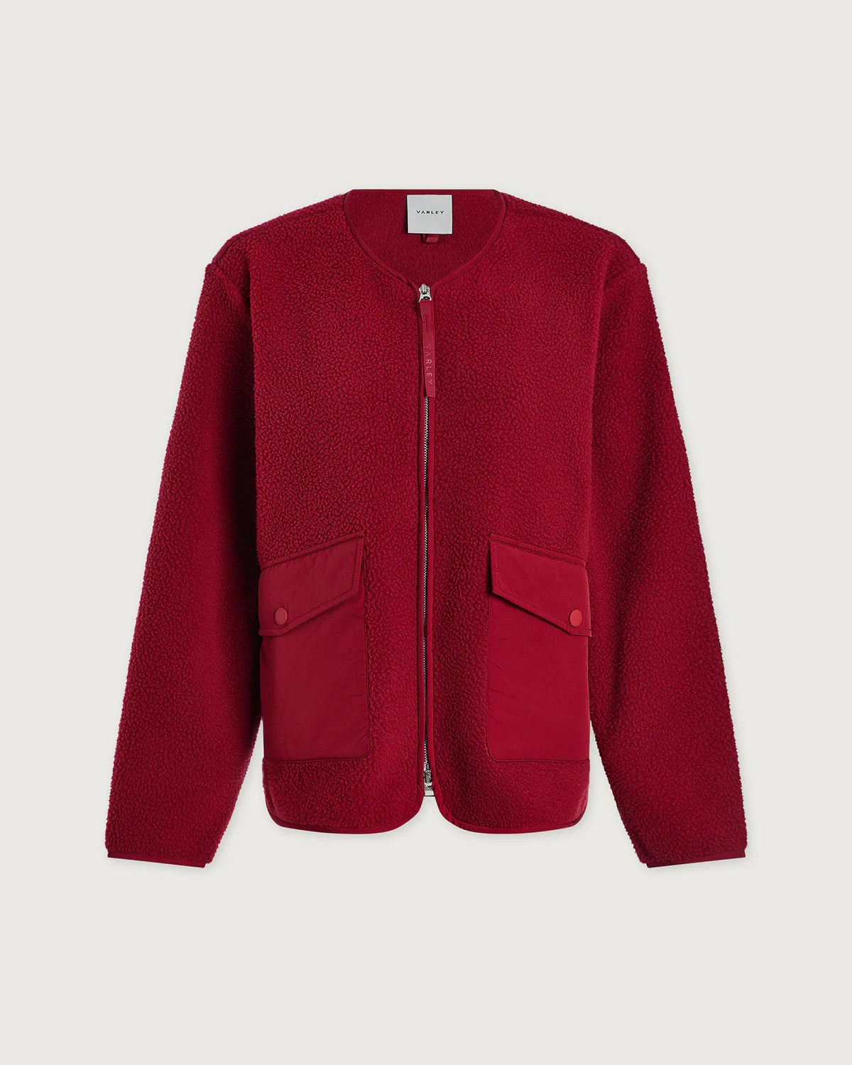Marina Collarless Fleece - Red Dahlia