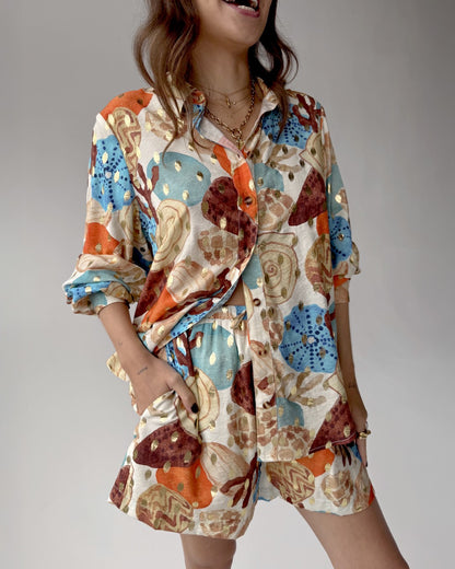 Marley Shirt In Shell Print - Multi