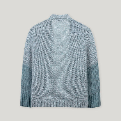 Marl Knit Cardigan - Greyish Blue