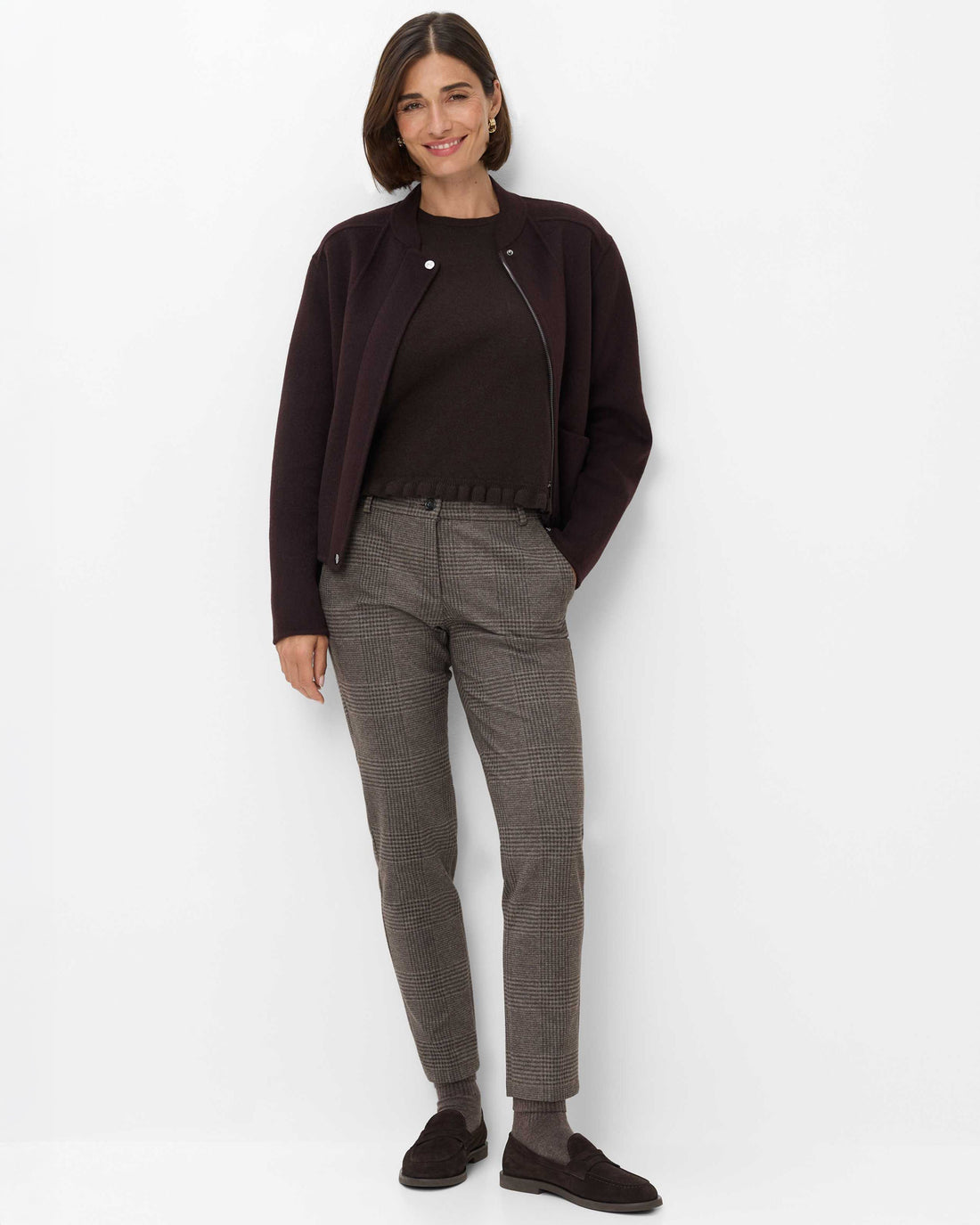 Maron S Check Pull On Trousers - Hazel Check