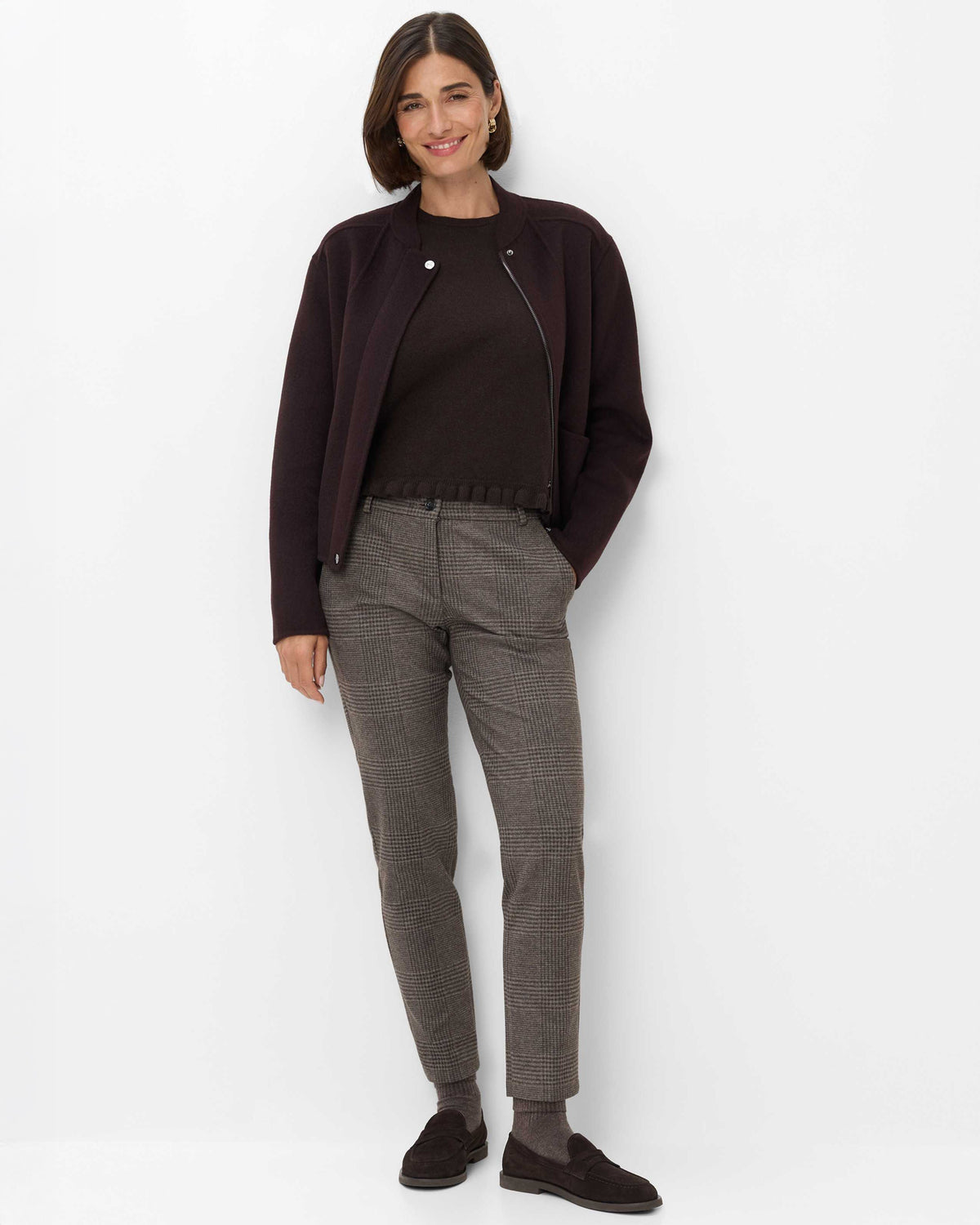 Maron S Check Pull On Trousers - Hazel Check