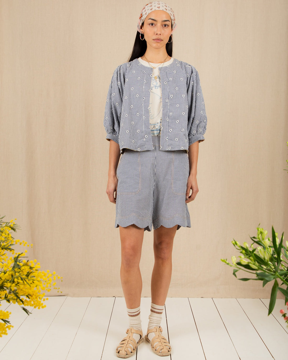 Mary Short - Navy Gingham