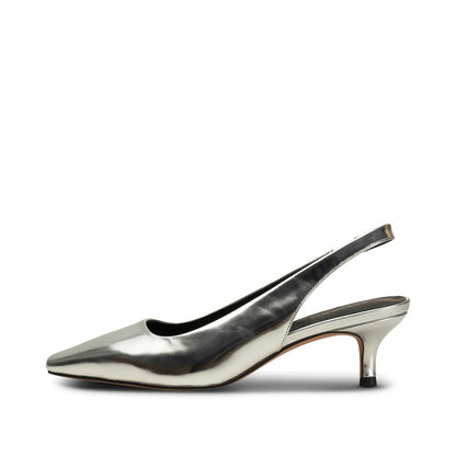 Maxine Slingback Leather - Silver Metallic