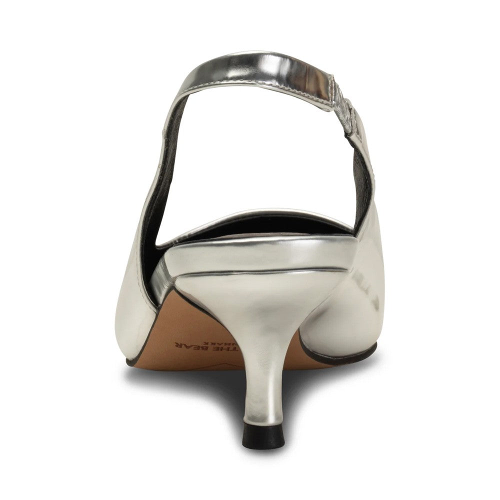 Maxine Slingback Leather - Silver Metallic