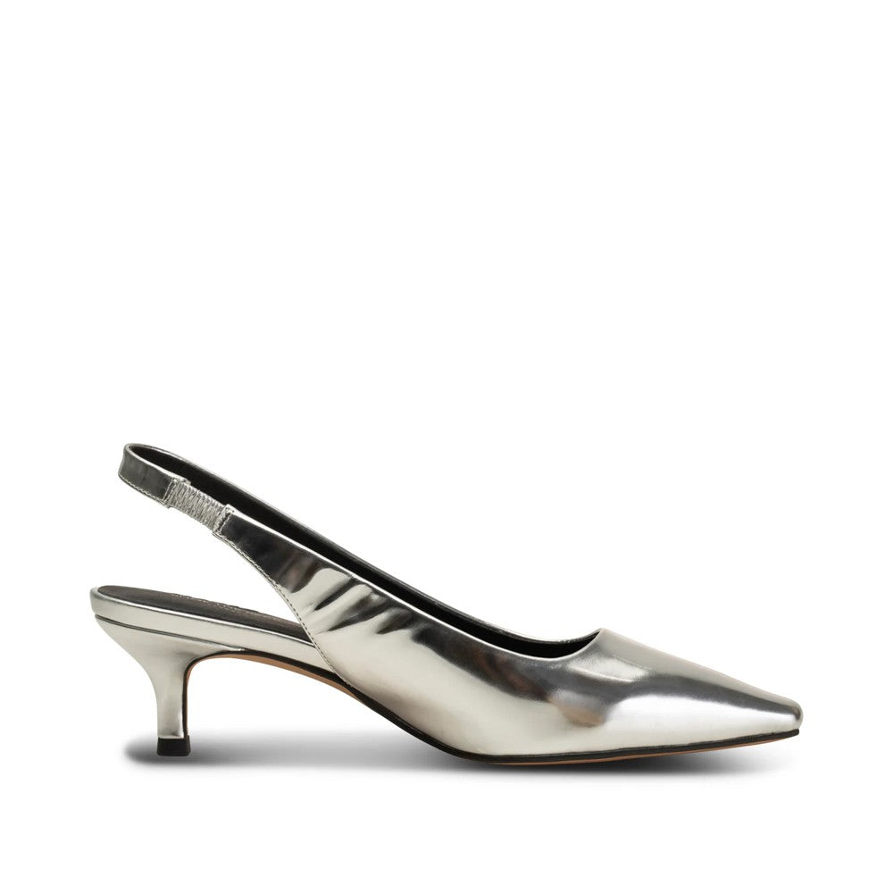 Maxine Slingback Leather - Silver Metallic