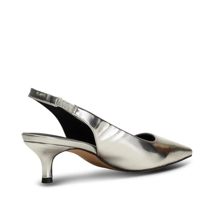 Maxine Slingback Leather - Silver Metallic