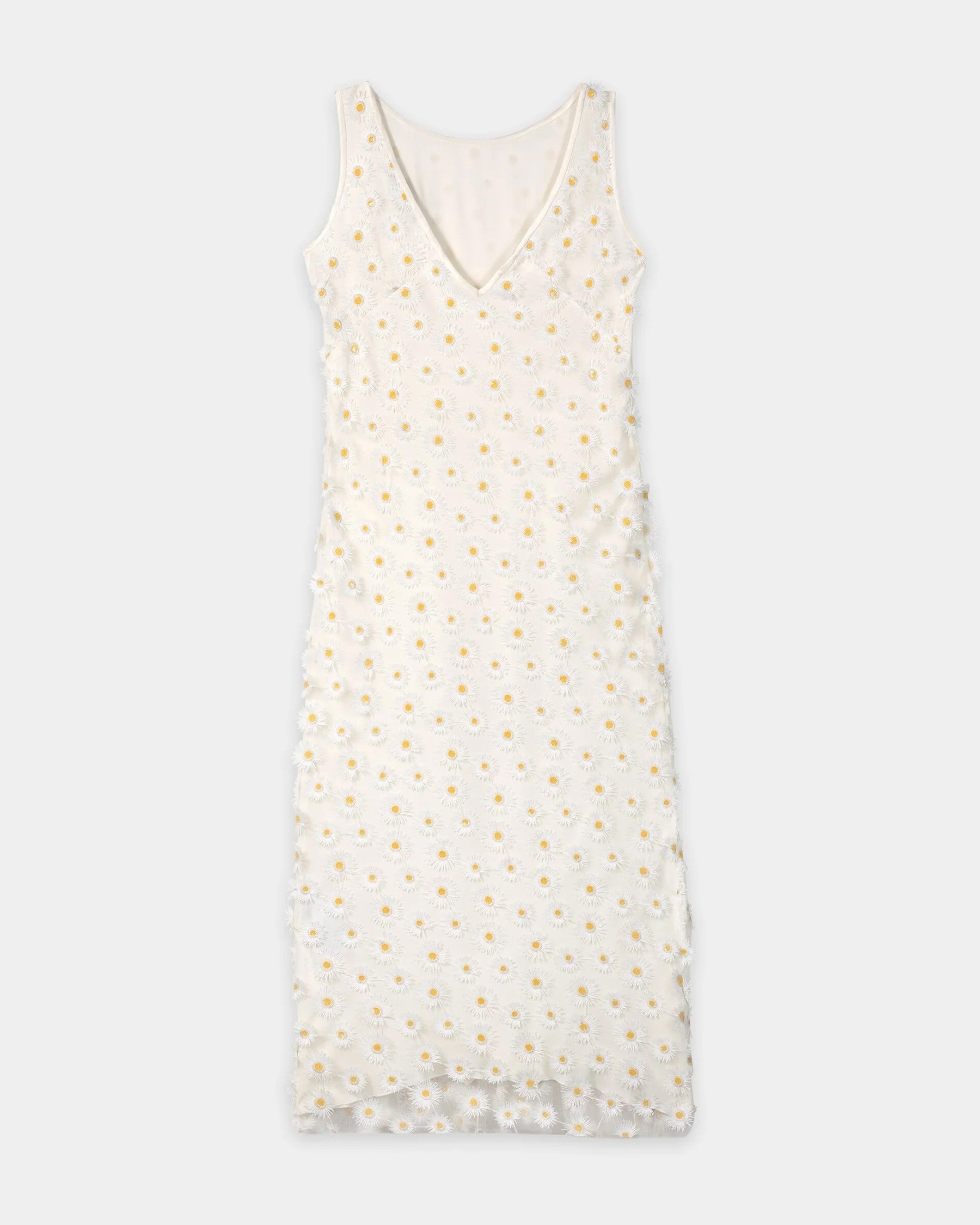 Maxi Dress With Flowers - White