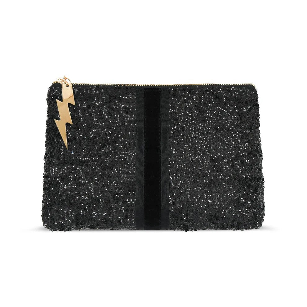 Sequin Clutch - Black