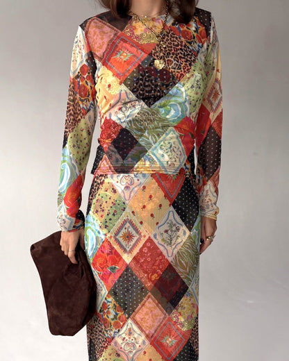 Mesh Top In Jardin Du Soleil Print - Jardin Multi