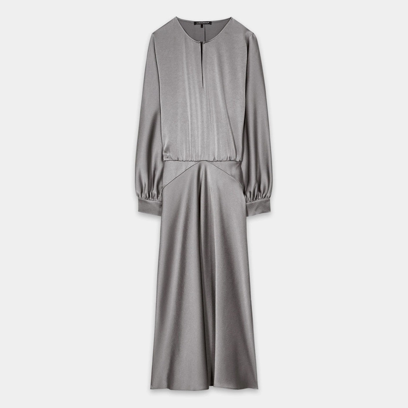 Midi Dress With Kimono Sleeve - Silver