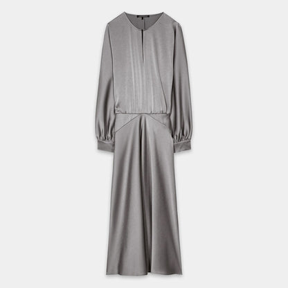 Midi Dress With Kimono Sleeve - Silver
