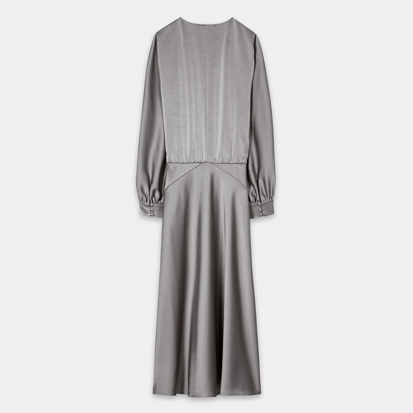 Midi Dress With Kimono Sleeve - Silver