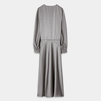 Midi Dress With Kimono Sleeve - Silver