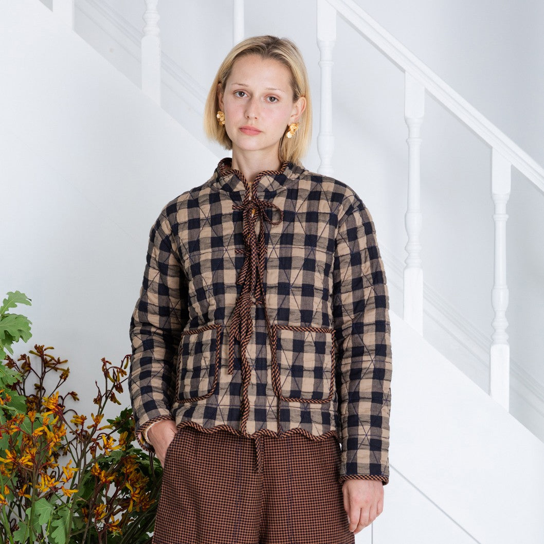Mikka Check Jacket - Navy Sand