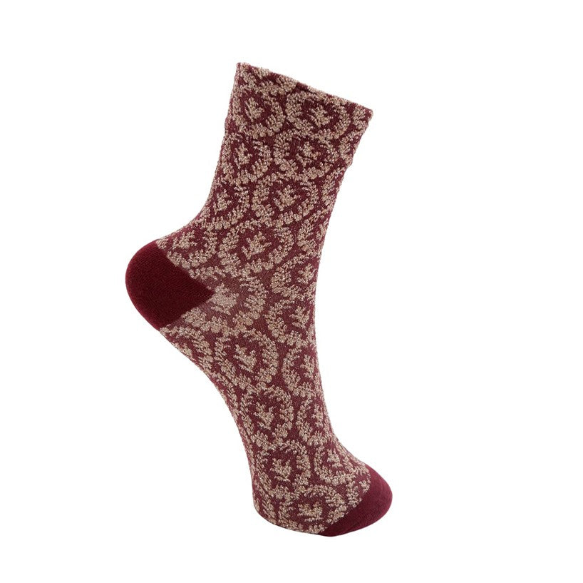 Milena Lurex Sock - Wine