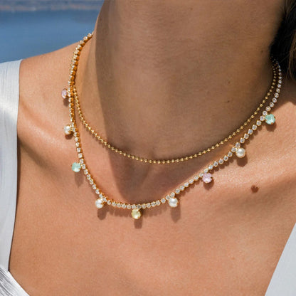 Millie Necklace Gold - Soft Pastel Combo