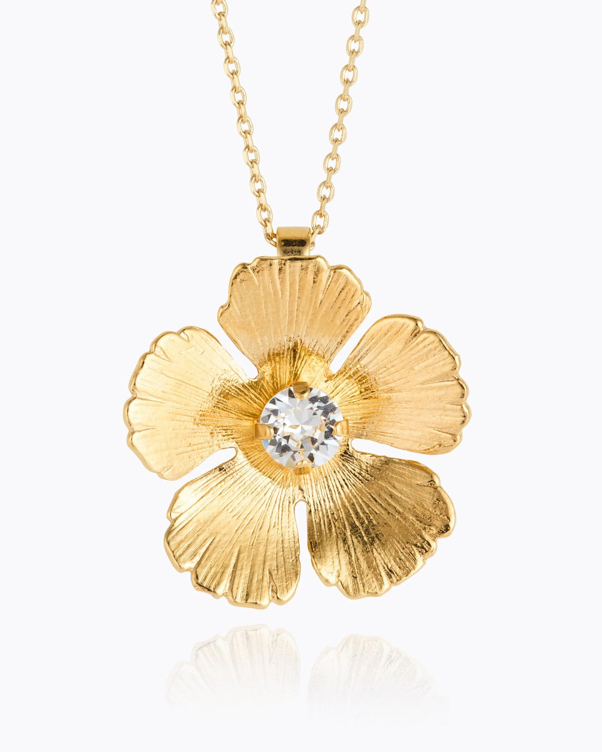Mini Anemone Necklace Gold - Crystal