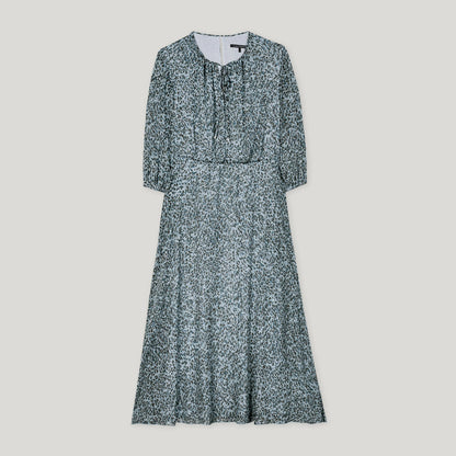 Mini Animal Long Dress - Light Blue