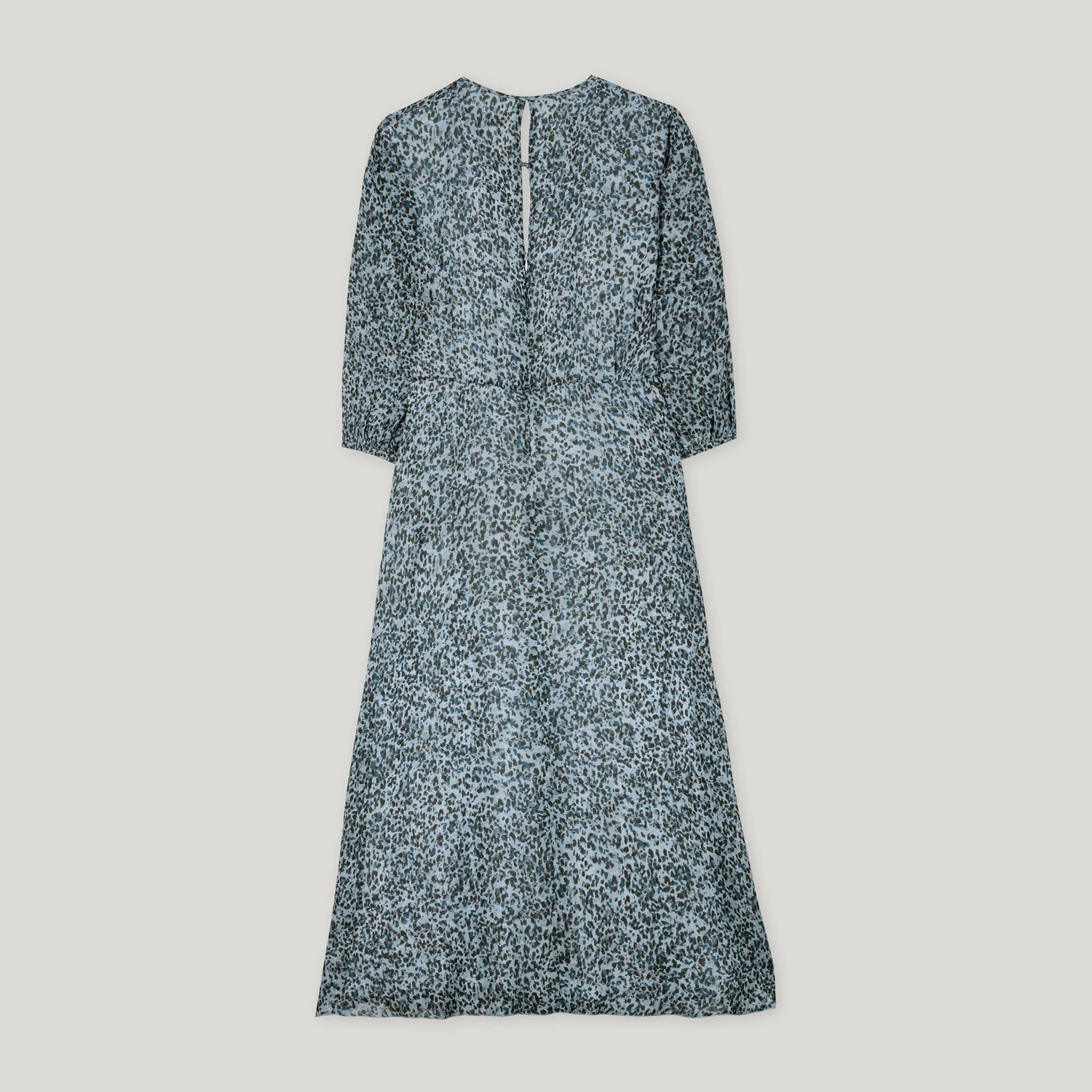 Mini Animal Long Dress - Light Blue