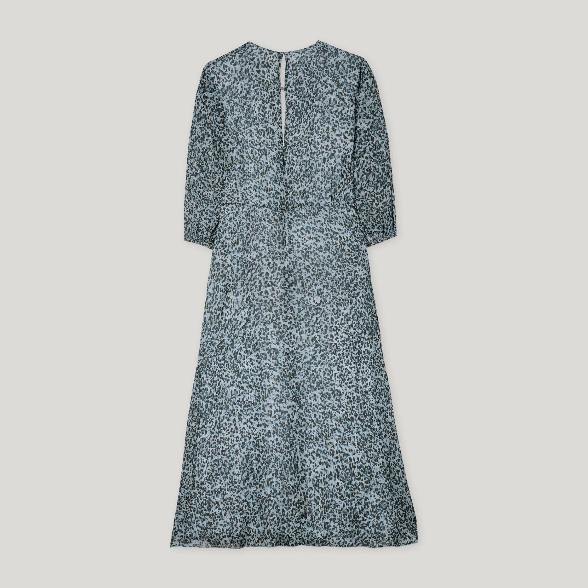 Mini Animal Long Dress - Light Blue