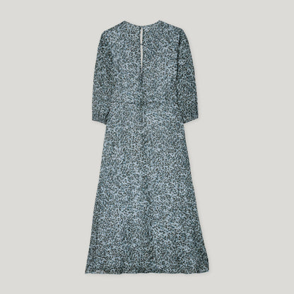 Mini Animal Long Dress - Light Blue