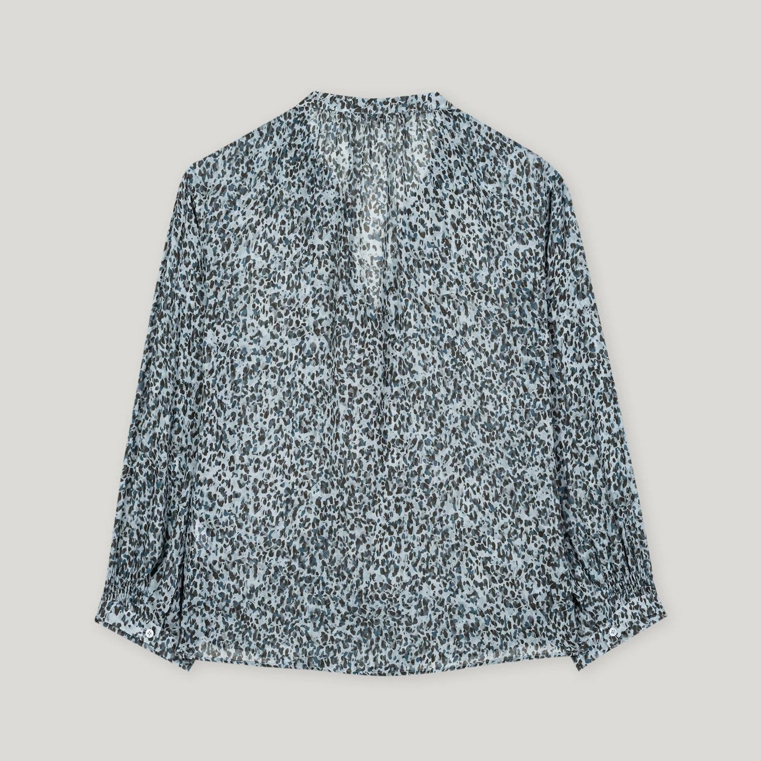 Mini Animal Print Blouse - Light Blue