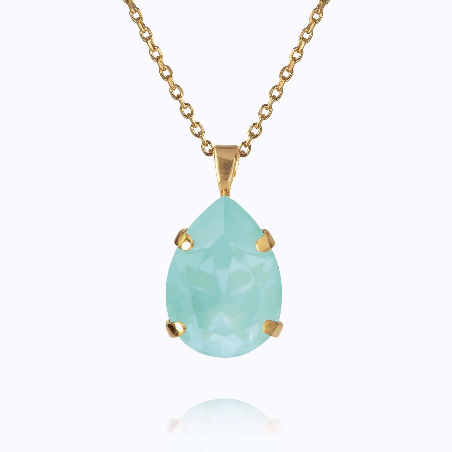 Mini Drop Necklace Gold - Soft Mint