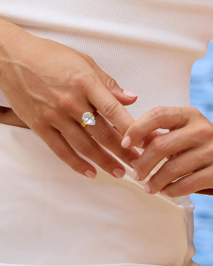 Mini Drop Ring Gold - Light Azore