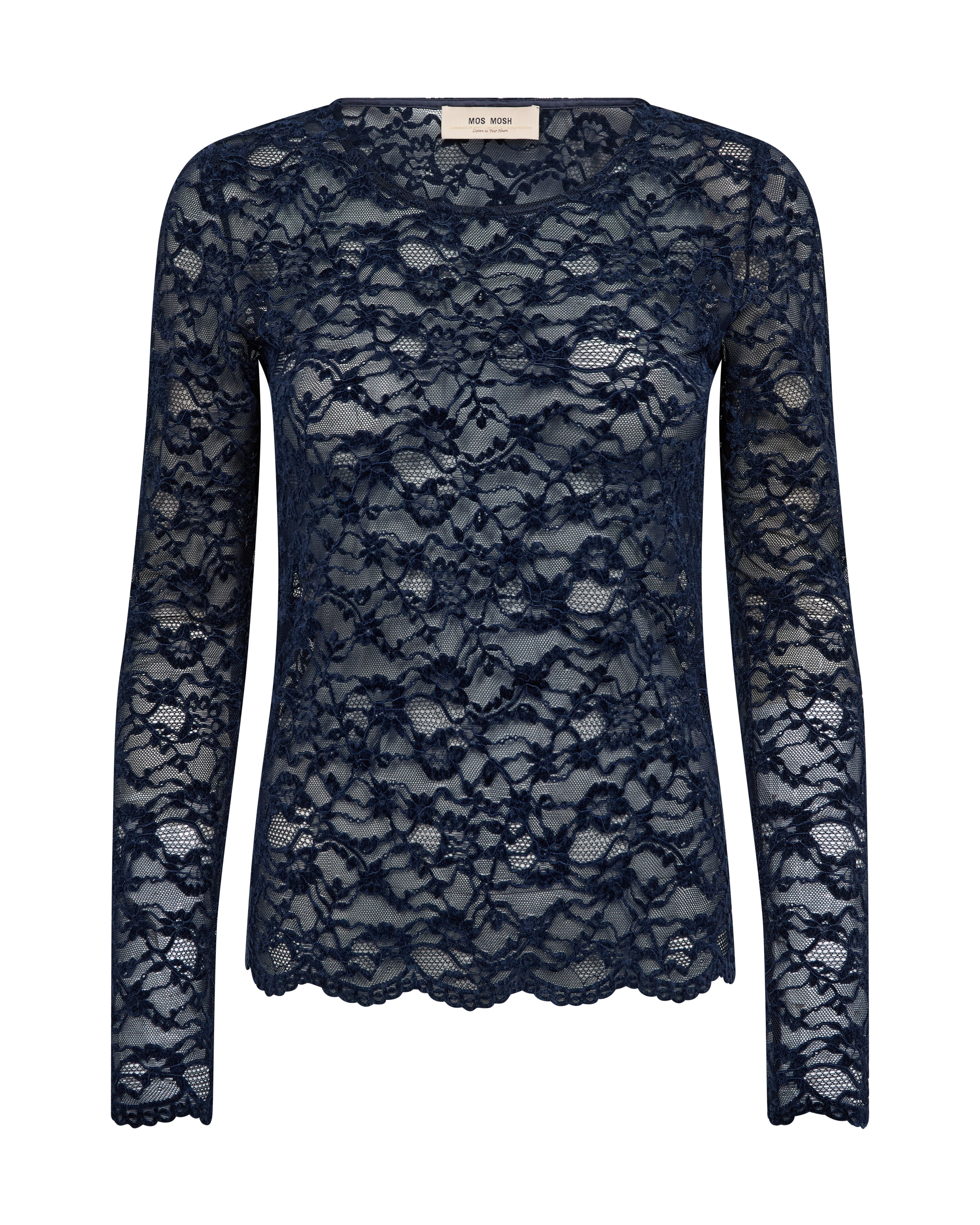 Miriel Velvet Lace Blouse - Navy Blazer