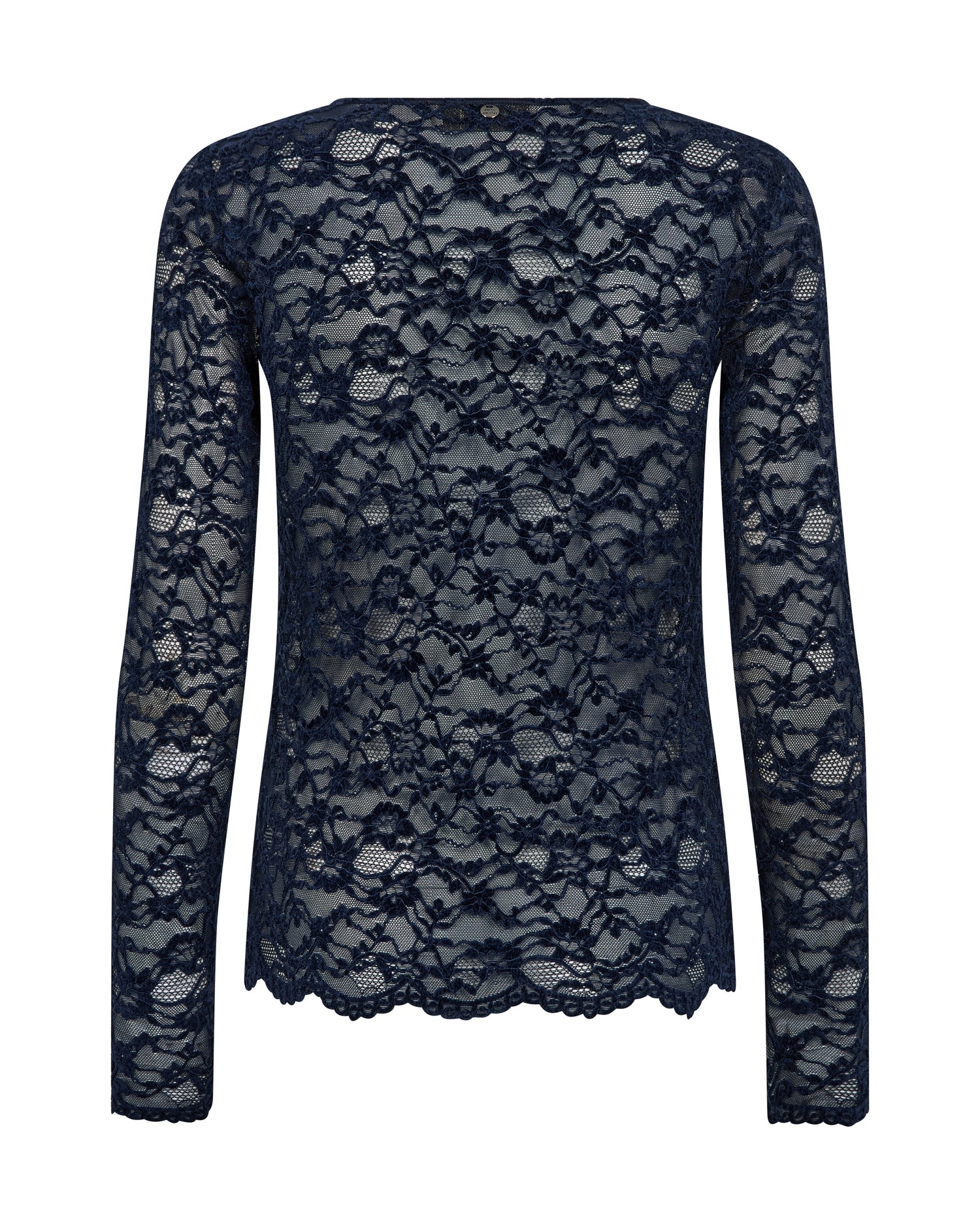 Miriel Velvet Lace Blouse - Navy Blazer
