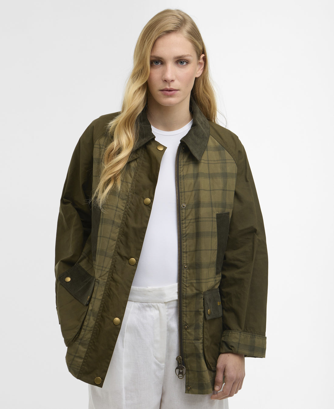 Modern Tartan Beadnell Casual Jacket - Dusky Green Tartan/Highland Olive