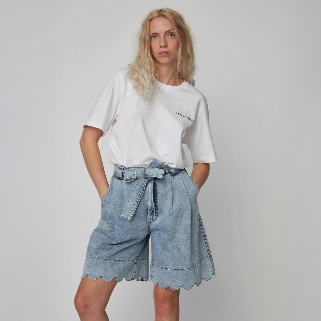 Moon Washed Denim Shorts - Denim Moon Wash