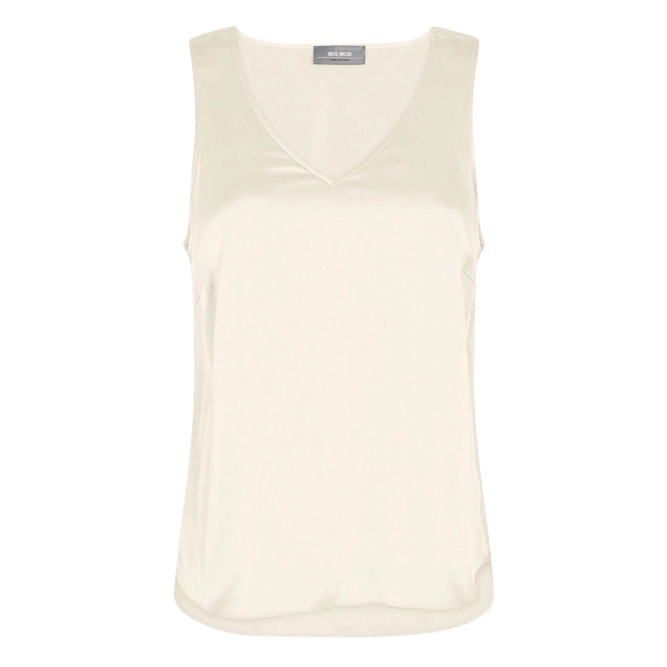 Astrid V-Neck Silk Tank Top - Ecru