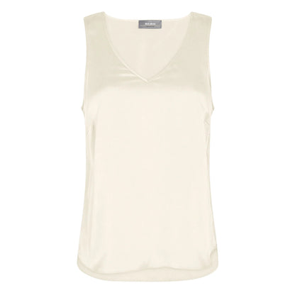 Astrid V-Neck Silk Tank Top - Ecru