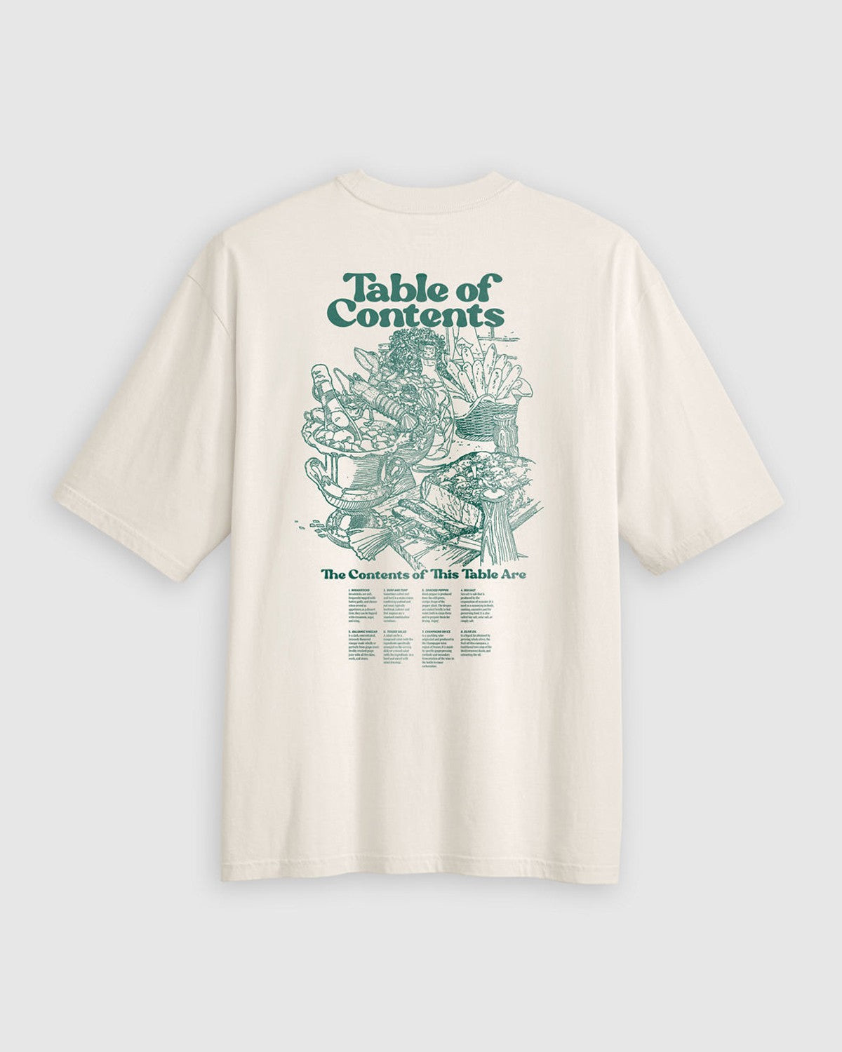 Half Sleeve Tee - Table Of Contents Egret