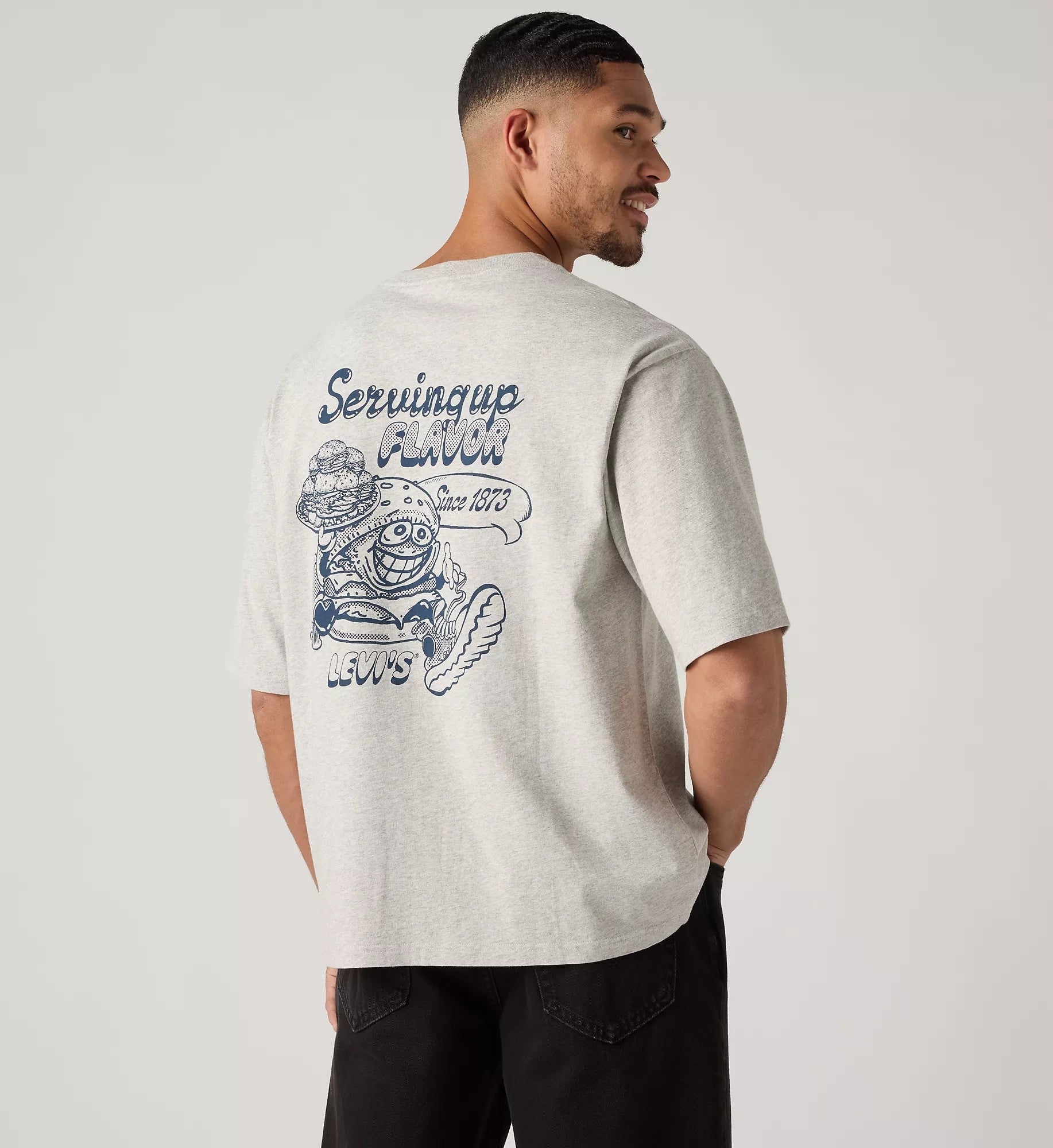 Half Sleeve Graphic Pocket T-Shirt - Levis Flavour Grey