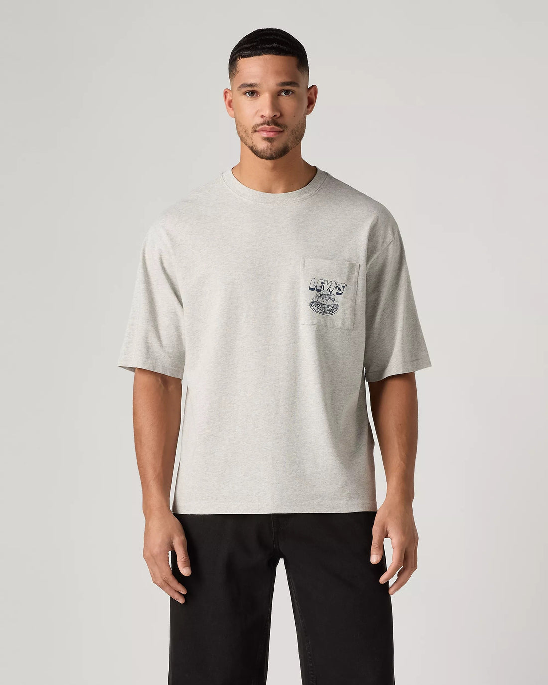 Half Sleeve Graphic Pocket T-Shirt - Levis Flavour Grey