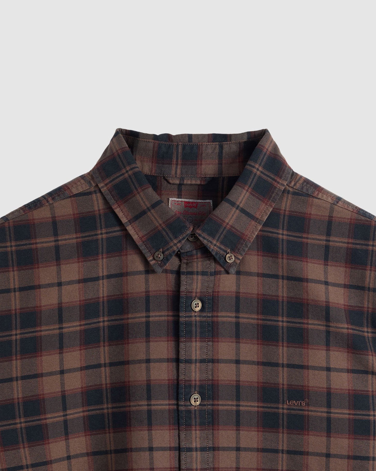 Authentic Button Down - Chocolate Garment Dyed Plaid