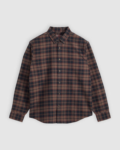 Authentic Button Down - Chocolate Garment Dyed Plaid