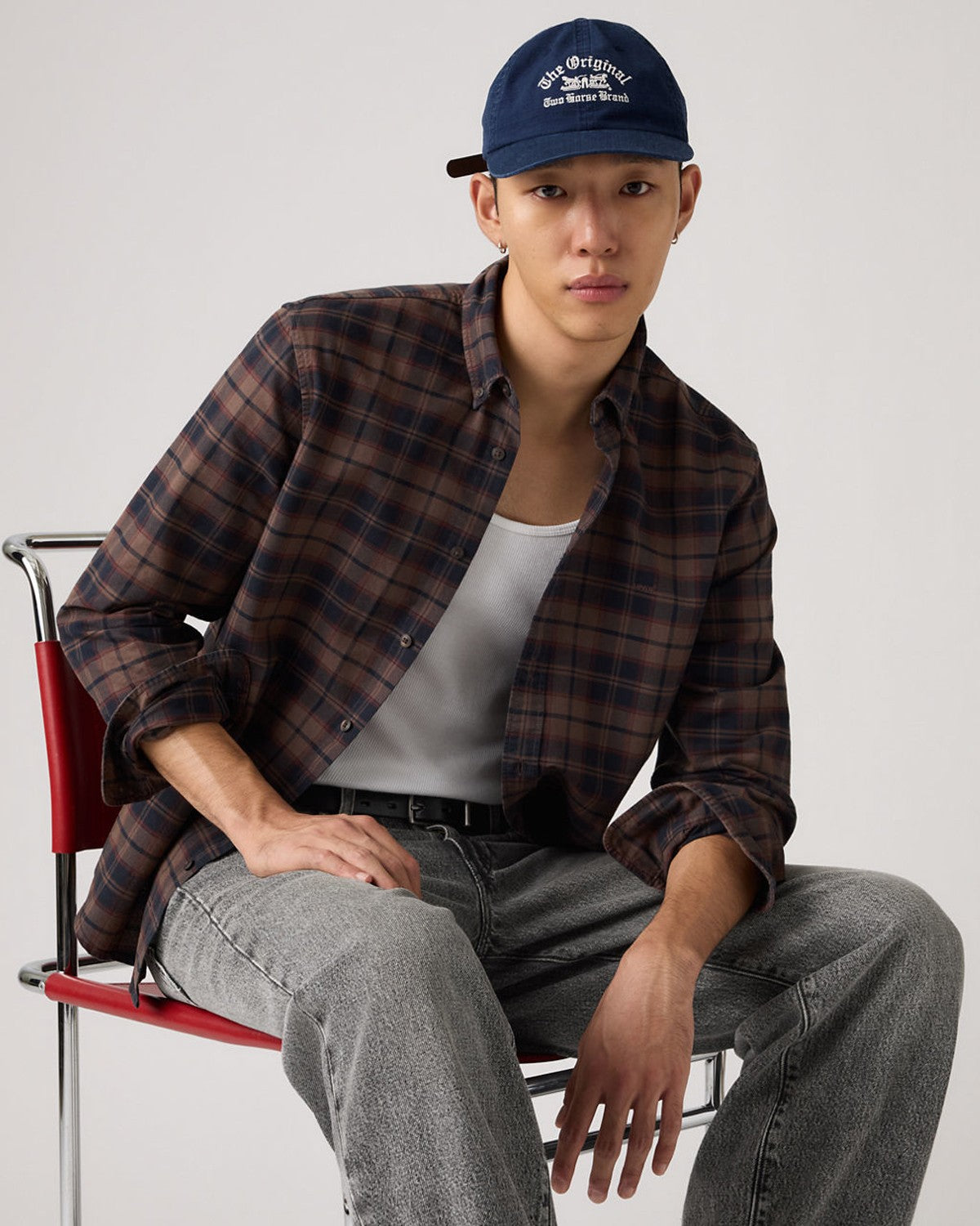 Authentic Button Down - Chocolate Garment Dyed Plaid